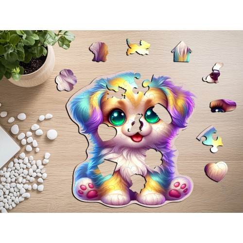 Puzzle Drewniane Piesek 51 elementów